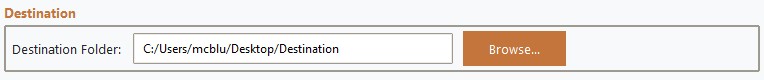 Set destination folder
