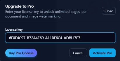 Enter license key