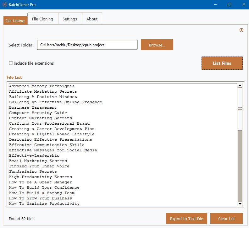 Generated names list