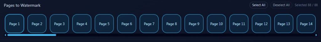 Select pages to watermark