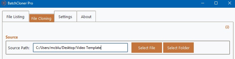 Select source template