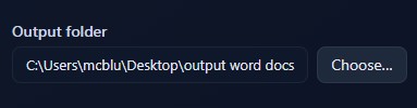 Set output folder